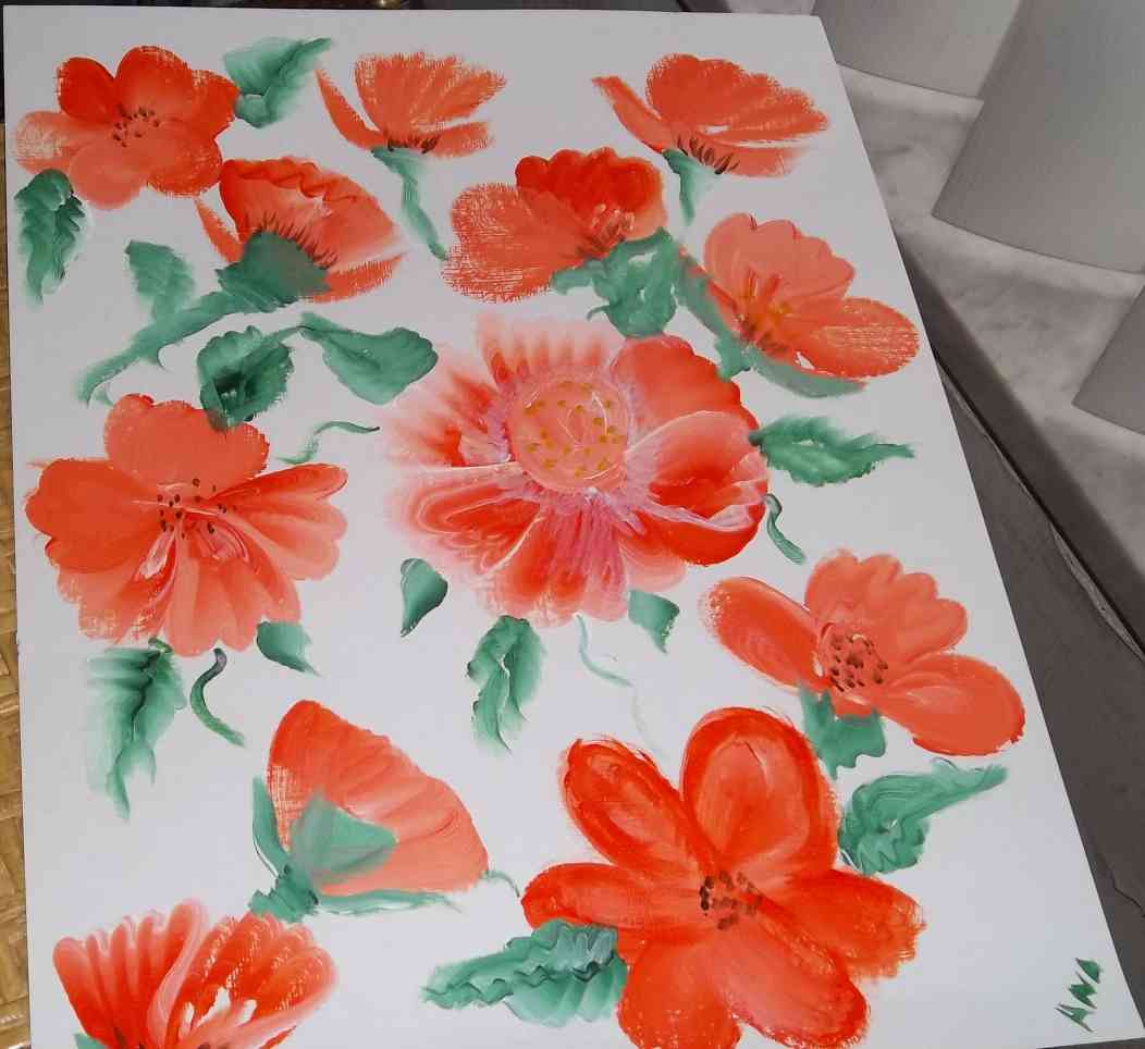 Orange Blossoms water color on acrylic paper